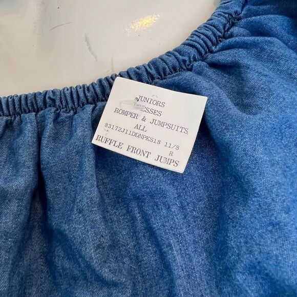 Denim dress with pom poms - Picture 5 of 5